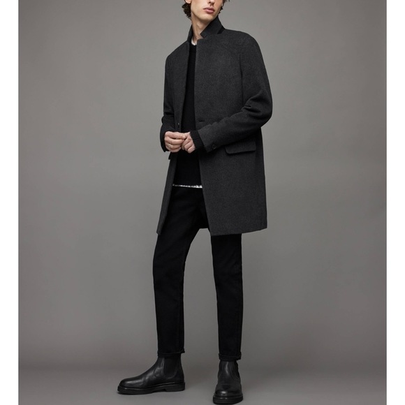 NWT Allsaint Manor Wool Coat Charcoal Gray size 40 - Picture 6 of 6